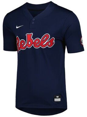 Nike Men's Navy Ole Miss Rebels 2-Button Baseball Jersey  - Size: M